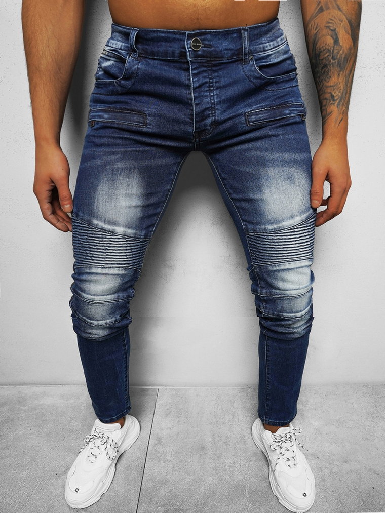 Spodnie jeansowe męskie niebieskie OZONEE NB/MP0029B