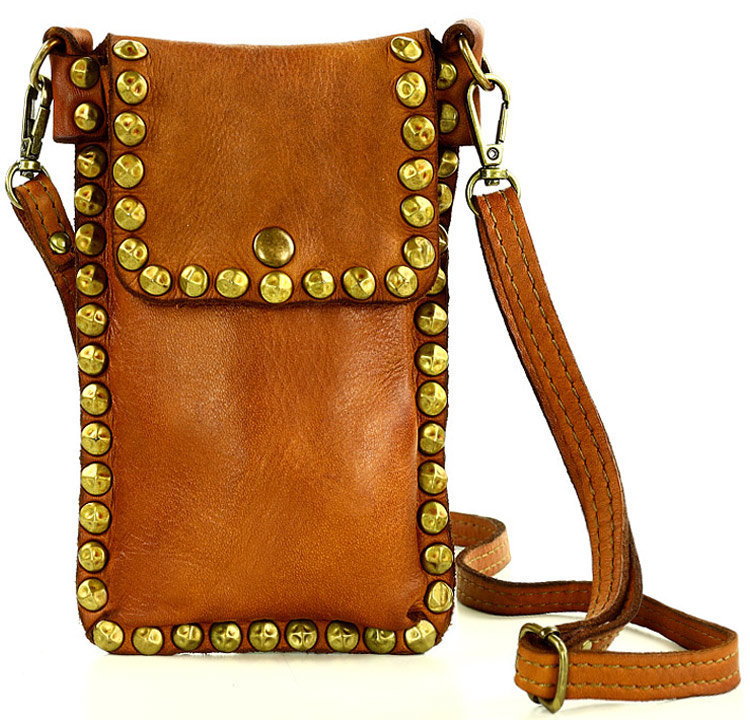 Brick Brown Leather Foldover Crossbody Bag – Caroline Mazurik Handbags