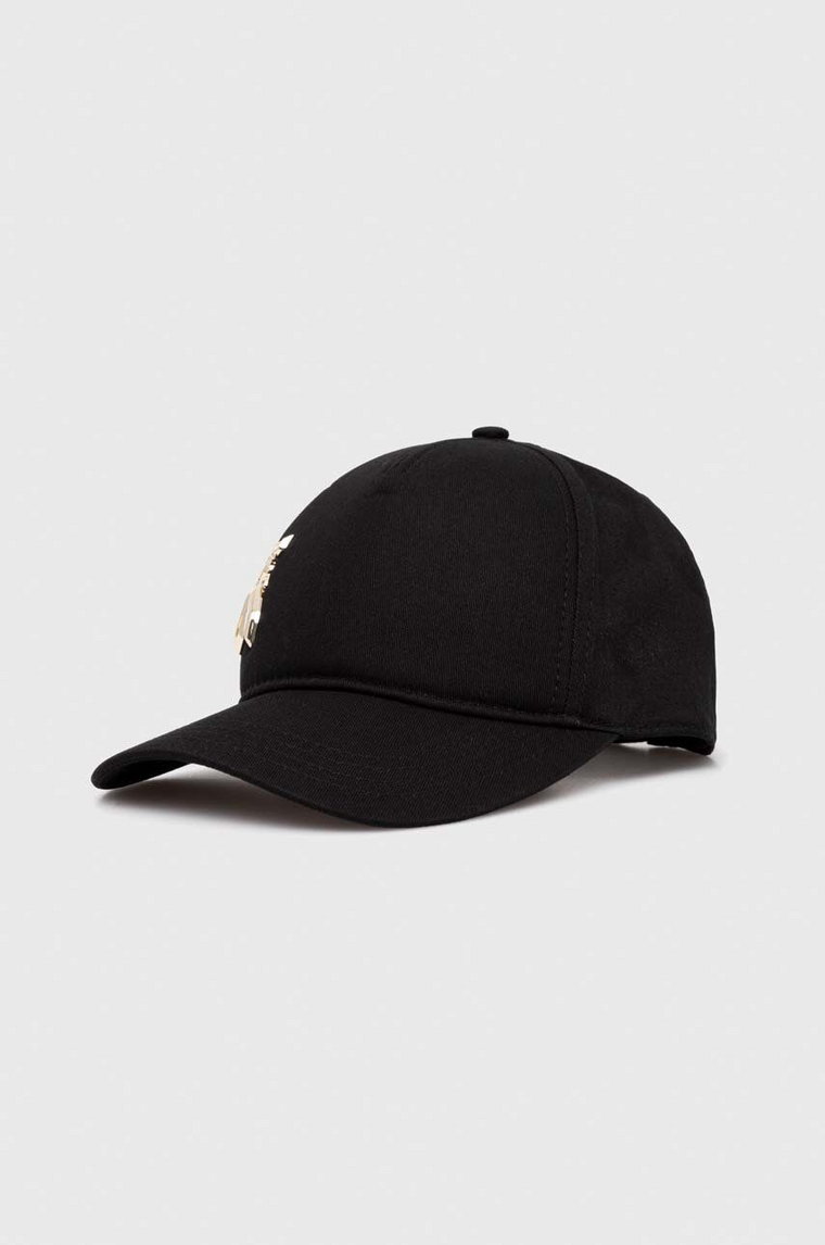 Patrizia Pepe czapka z daszkiem bawełniana kolor czarny 8F0045 AB01