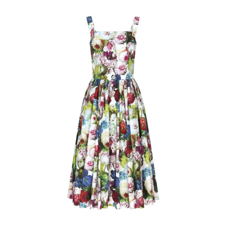 Sukienka z dekoltem typu bustier i kwiatowym nadrukiem Dolce & Gabbana