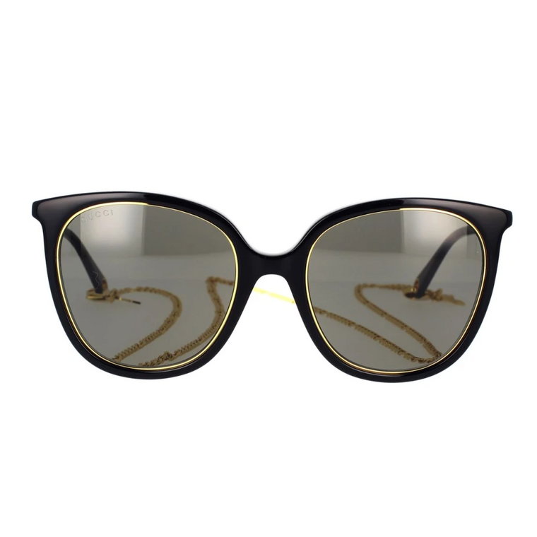 Stylowe okulary przeciwsłoneczne Gucci z łańcuchem Gg1076S 001 Gucci