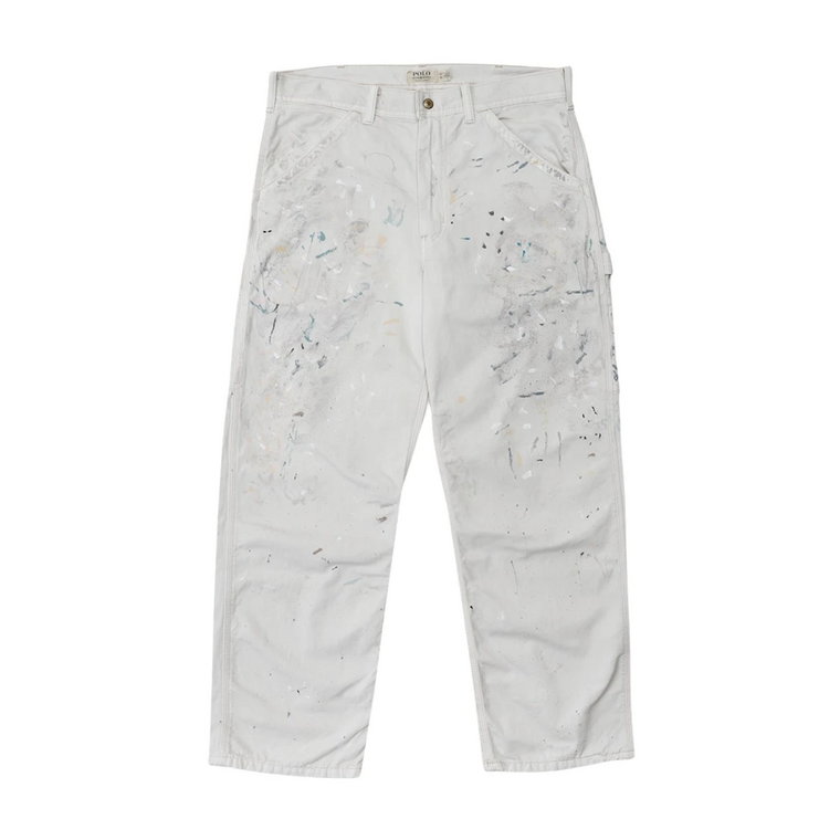 Biała Klasyczna Spodni Malarska z Funkcjonalnymi Kieszeniami Polo Ralph Lauren