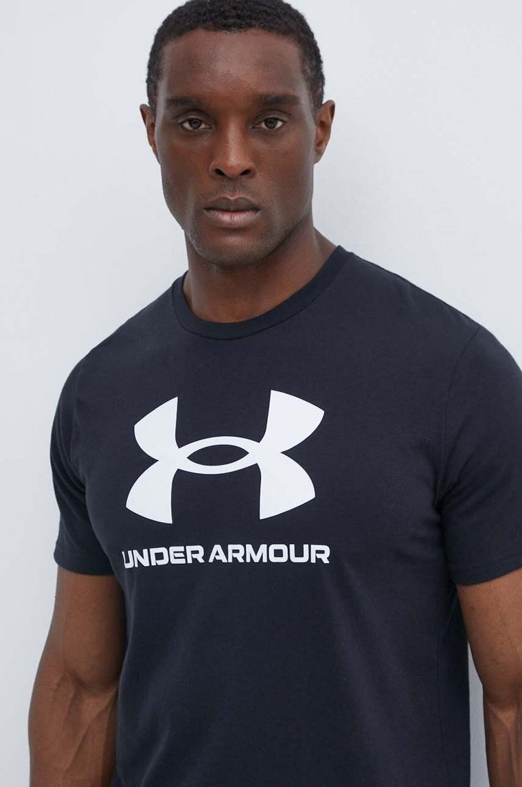 Under Armour t-shirt męski kolor czarny z nadrukiem