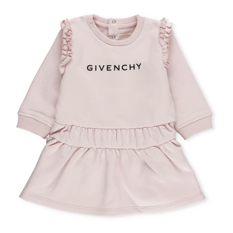 Różowa Junior Sukienka z Falbankami Givenchy