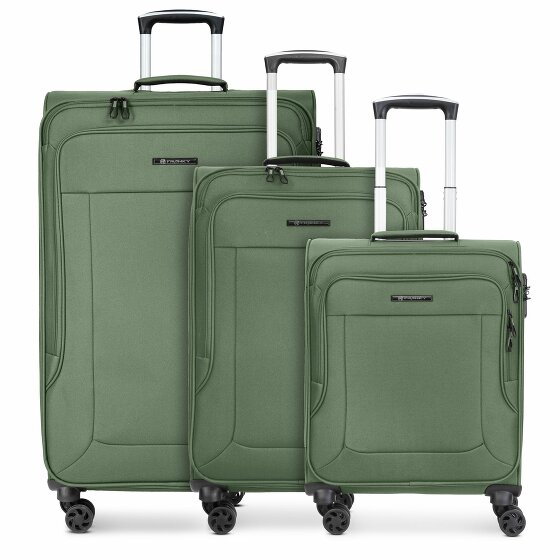 Franky Zestaw walizek na 4 kółkach Melbourne 3.0, 3-częściowy, z elastycznym zagięciem olive