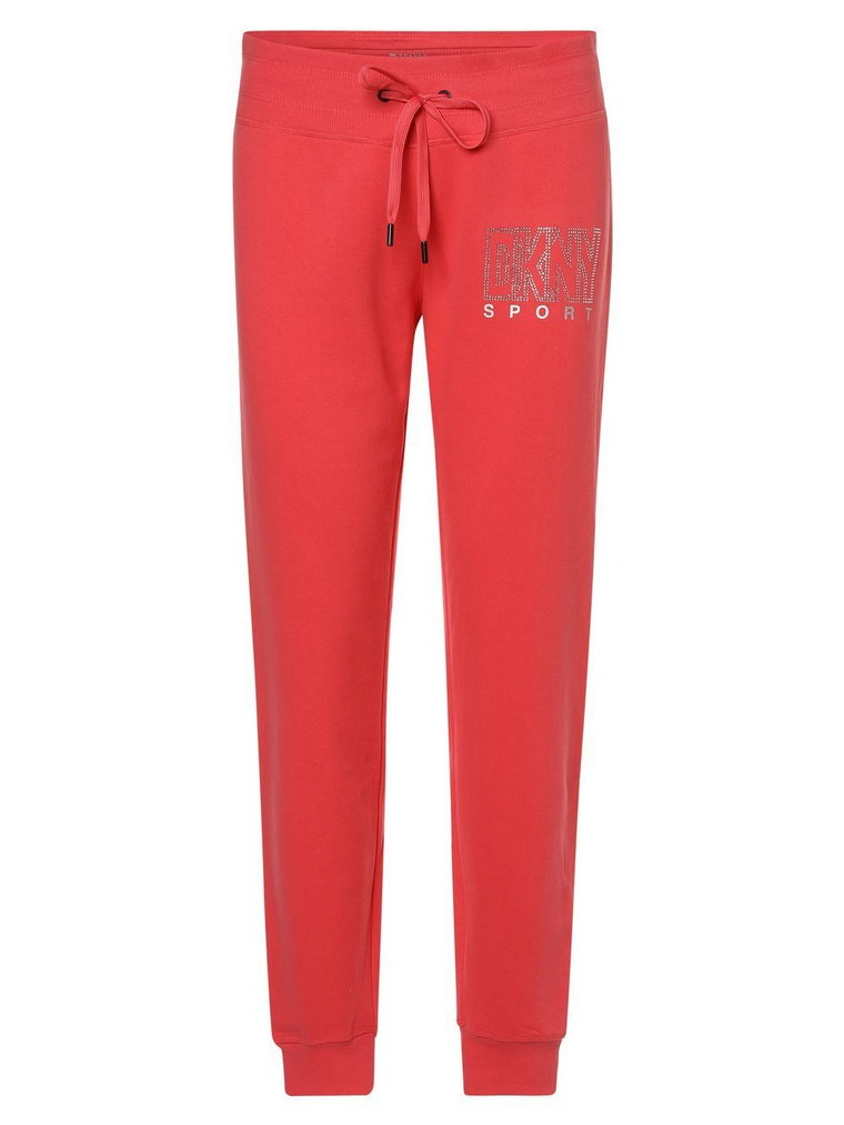 DKNY - Damskie spodnie dresowe, czerwony|wyrazisty róż