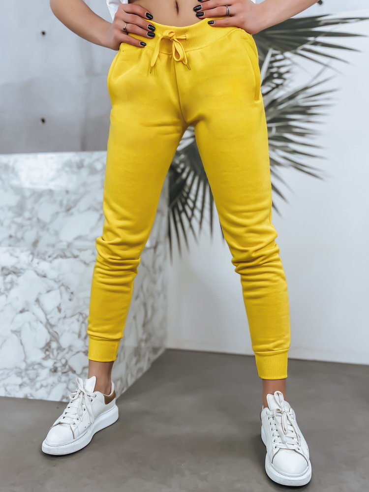 Spodnie damskie dresowe FITS żółte Dstreet UY0534z