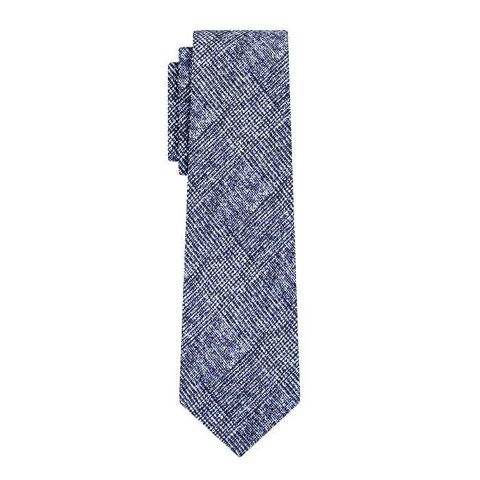 Krawat z wiskozy niebieski w kratkę EM 28