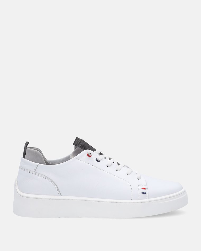 KLASYCZNE SNEAKERSY MĘSKIE W KOLORZE BIAŁYM 24064 1010 WHITE