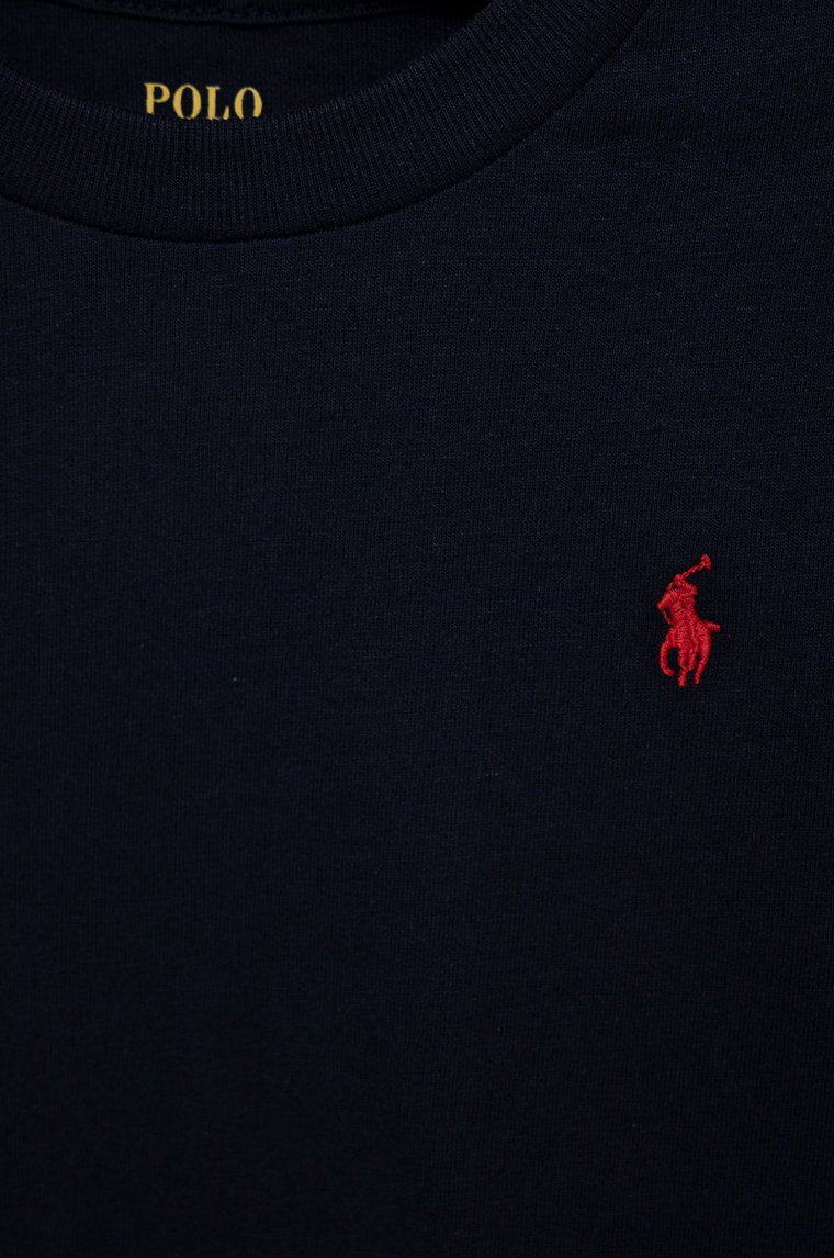 Polo Ralph Lauren t-shirt bawełniany dziecięcy kolor granatowy gładki