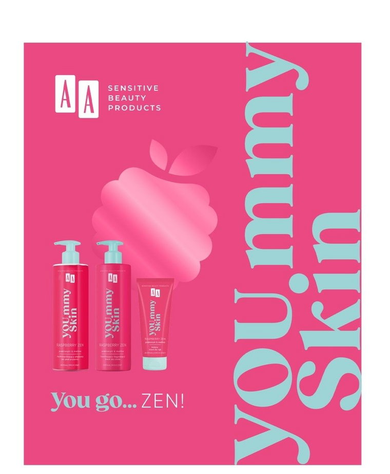 AA Yoummy Skin - zestaw (Krem do ciała 400 ml + Żel pod prysznic 400 ml + Krem do rąk 75 ml)