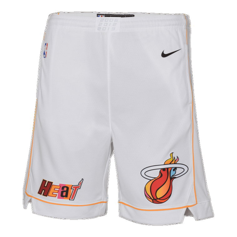 Spodenki dla dużych dzieci Nike Dri-FIT NBA Swingman Miami Heat - Biel