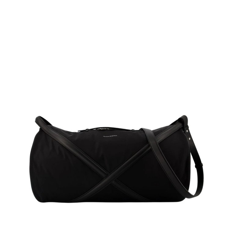 Czarna Skórzana Torba Hobo Alexander McQueen