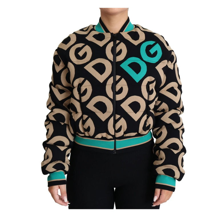 Kolorowa Kurtka Bomber z Nadrukiem Logo Dolce & Gabbana