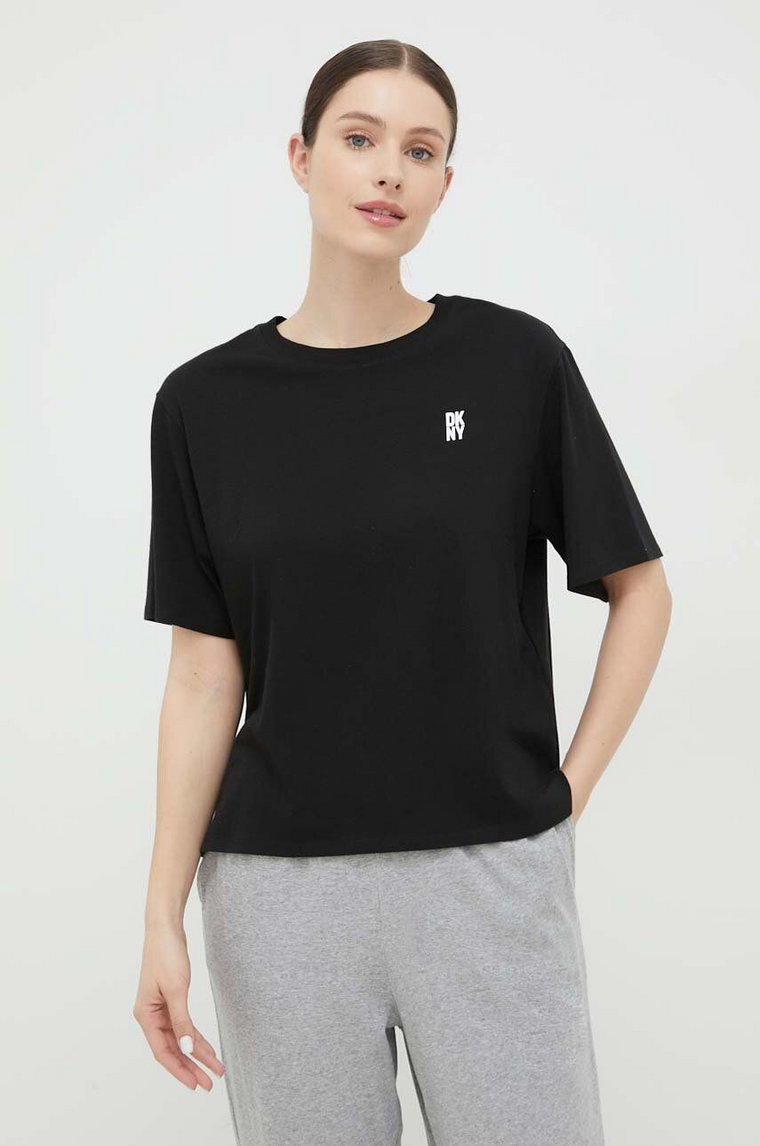 Dkny t-shirt piżamowy kolor czarny