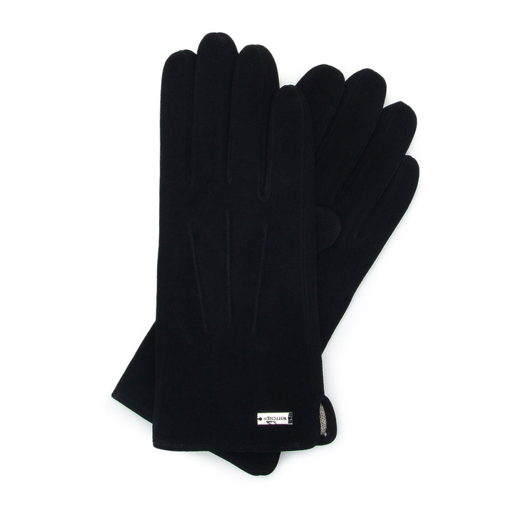 Damskie rękawiczki welurowe czarne