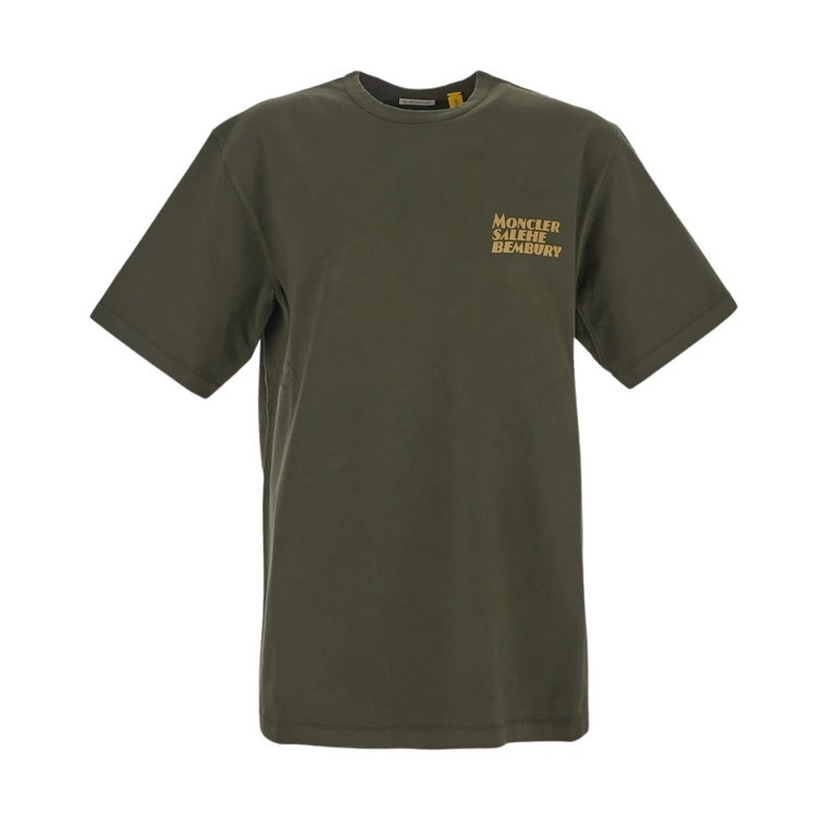 T-shirt z logo w kolorze wojskowym Moncler