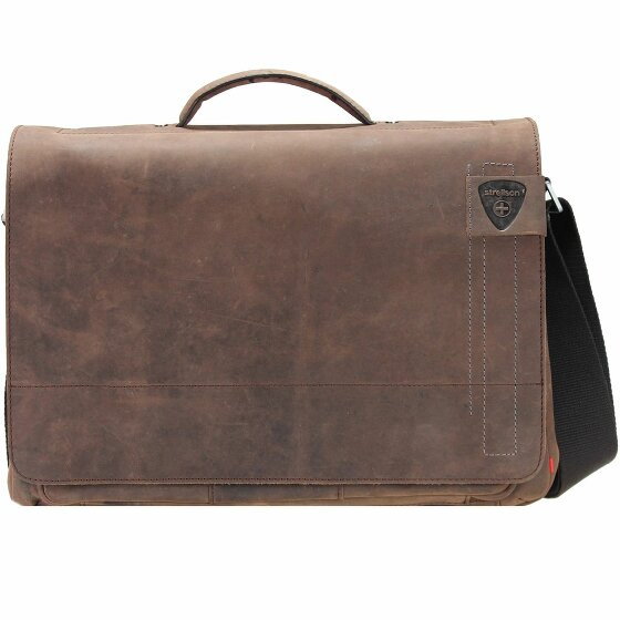 Strellson Richmond Messenger Leather 40 cm Laptop Compartment dark brown