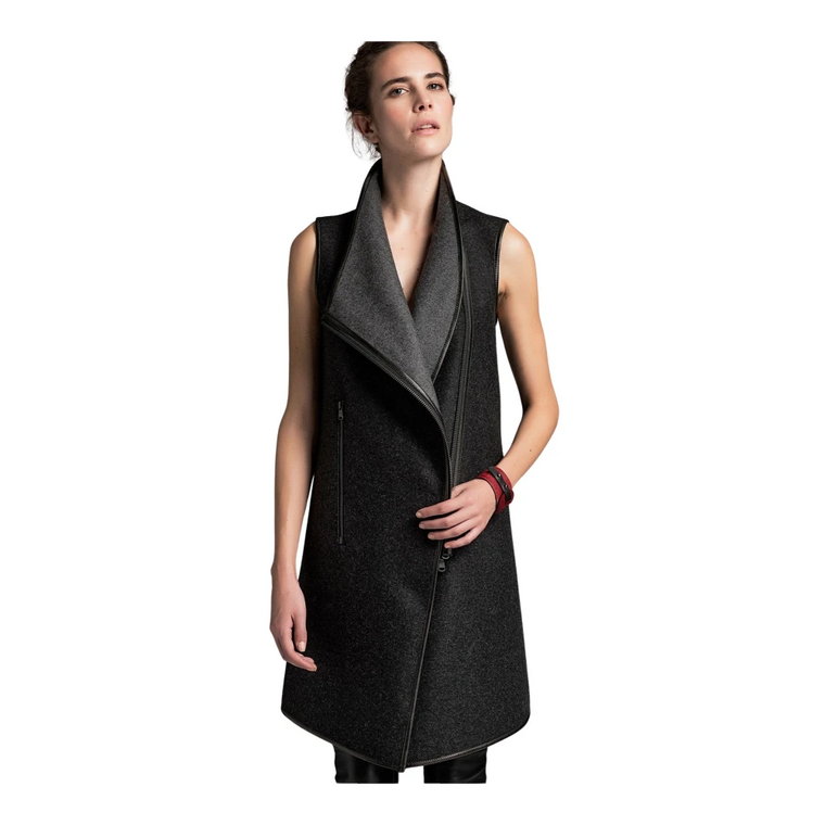 Aurelie - Anthracite Grey Wool Vest Vespucci by VSP