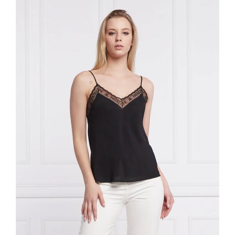 Patrizia Pepe Satynowy top | Regular Fit