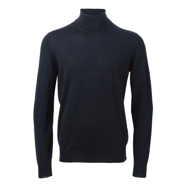 Navy Blue Merino Turtle Neck Sweater Drumohr