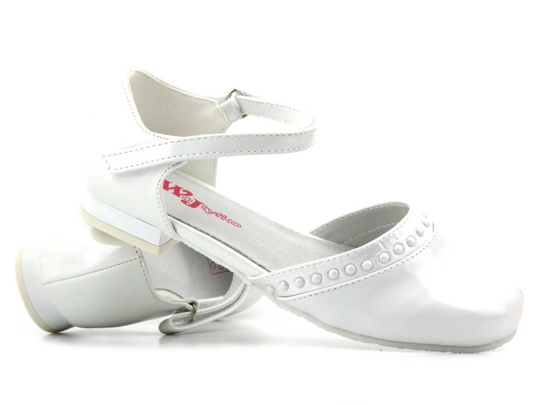 Eleganckie buty, czółenka komunijne - Wojtyłko 23712, białe