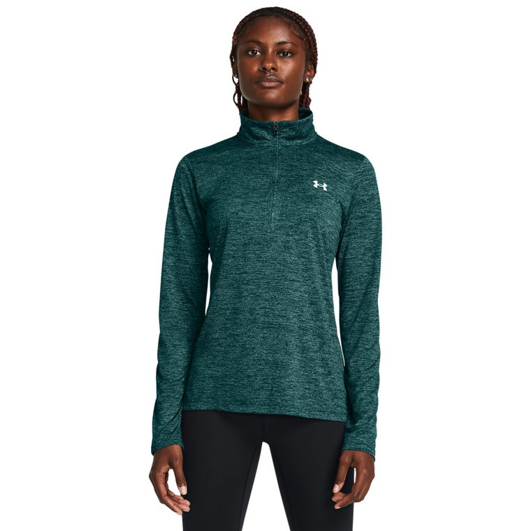 Damski longsleeve treningowy Under Armour Tech 1/2 Zip- Twist - zielony