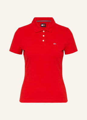 Tommy Jeans Koszulka Polo Z Dżerseju rot