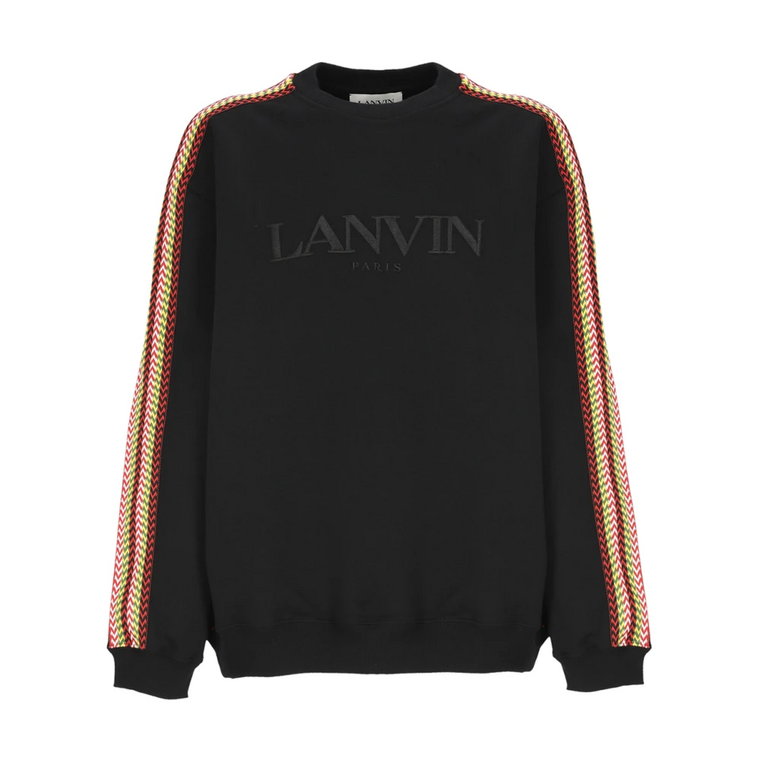 Czarny Bawełniany Sweter z Kontrastowymi Szczegółami Lanvin