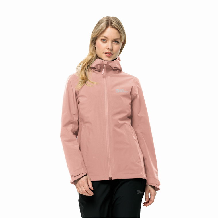 Damska kurtka przeciwdeszczowa Jack Wolfskin ROBURY 2L JKT W rose dawn - XS