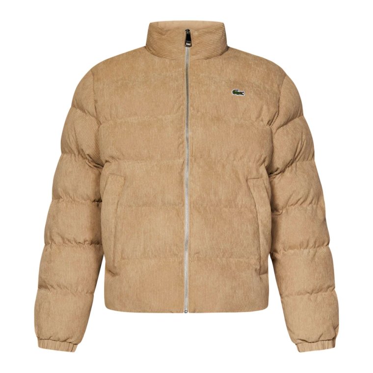 Beige Corduroy Quilted Jacket Lacoste