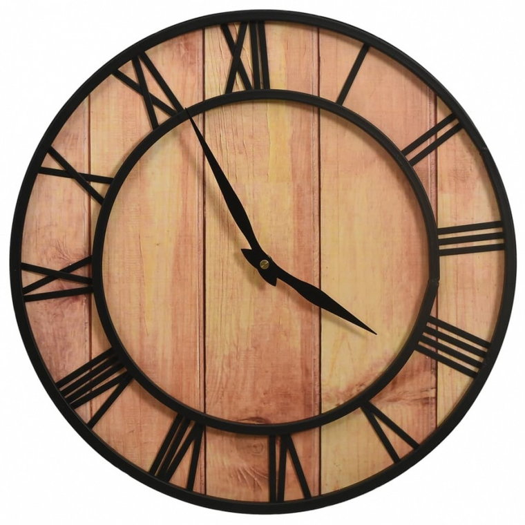 Zegar ścienny, 39 cm, brązowo-czarny, MDF i żelazo kod: V-325172
