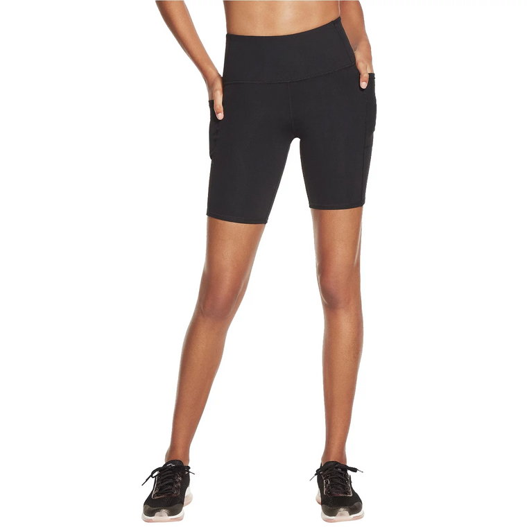 Skechers Go Walk High Waisted Walk Short W2SH40-BLK, Damskie, Czarne, spodenki, nylon, rozmiar: L