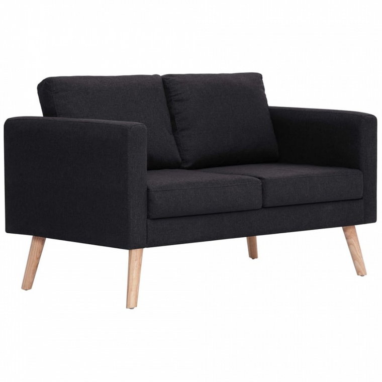 2-osobowa sofa tapicerowana tkaniną czarna kod: V-281359