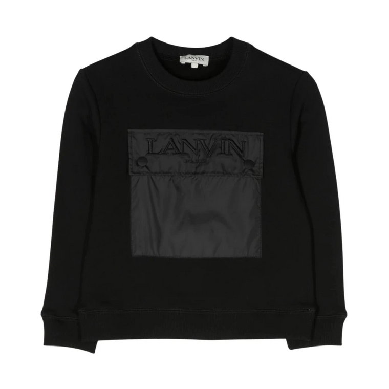 Czarny Bawełniany Sweter dla Chłopców Lanvin