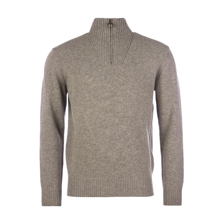 Sweter z wełny jagnięcej z charakterystycznym zamkiem błyskawicznym Barbour