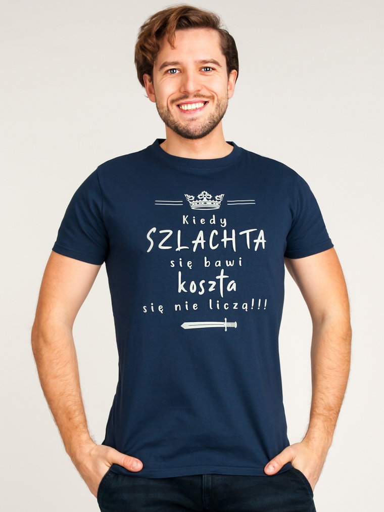 Koszulka męska t-shirt bawełniany szlachta się bawi XL