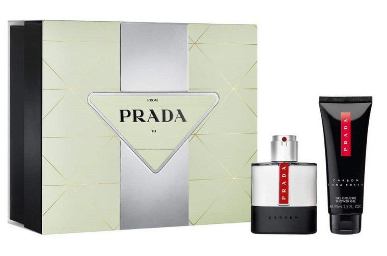 Zestaw kosmetyków Prada Luna Rossa Carbon Woda toaletowa 50 ml + Żel pod prysznic 75 ml (3614274109450). Perfumy męskie