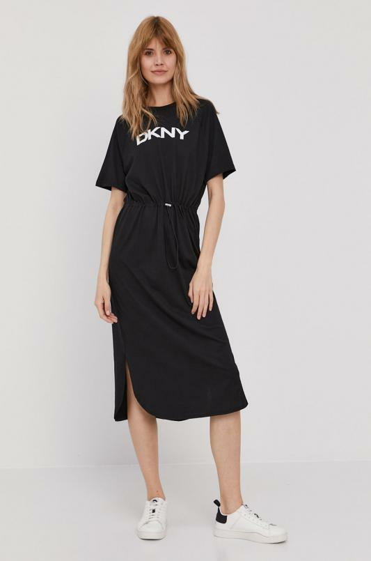 Dkny Sukienka kolor czarny midi prosta P1BD7EGQ