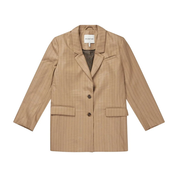 Pinstripe Blazer z Klapami Munthe