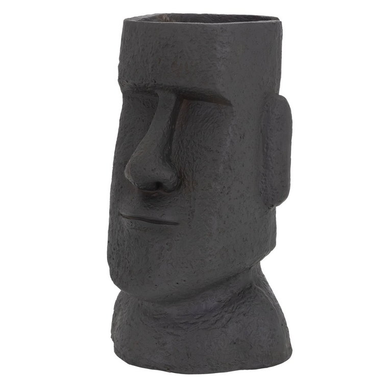 Doniczka Easter Island 26X23X43 Cm Antracytowa Wykonana Z Żywicy Poliestrowej O Wzorze