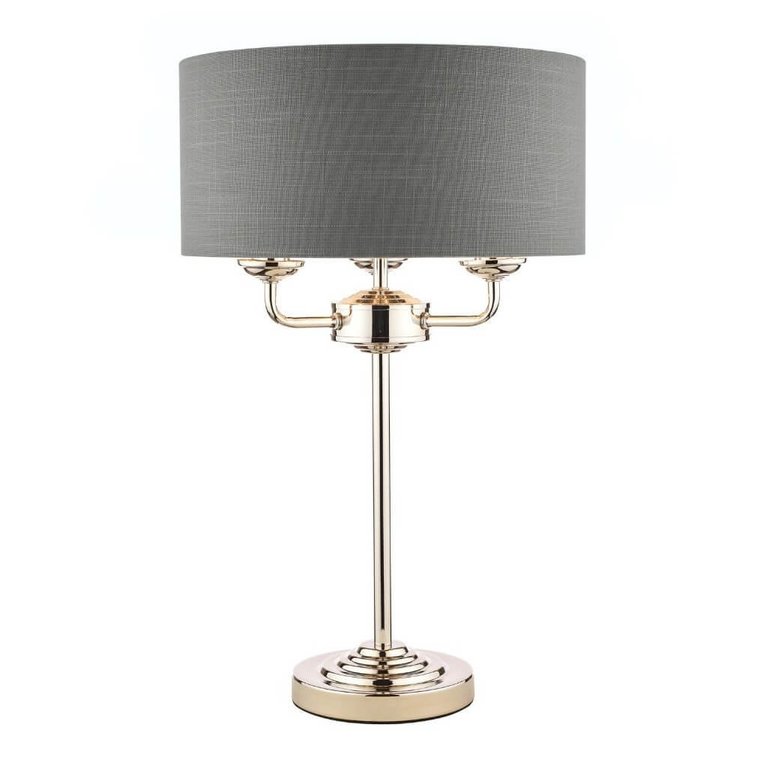 Lampa stołowa z abażurem Sorrento LA3702786-Q Laura Ashley szara nikiel