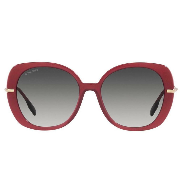 Stylowe okulary przeciwsłoneczne w Burgundy/Grey Shaded Burberry