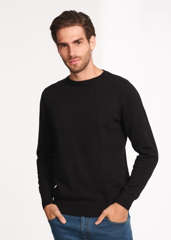 Czarny sweter męski basic