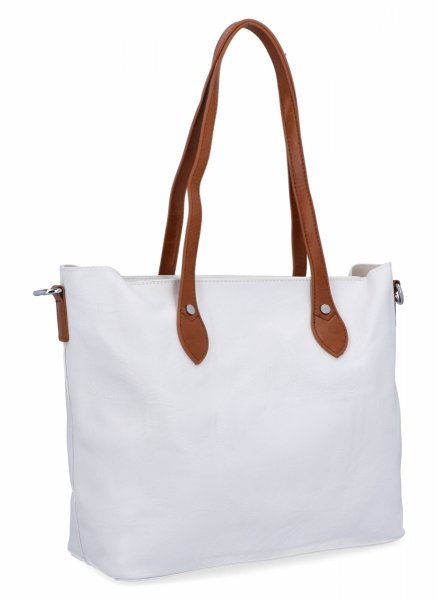 Duże Torebki Damskie Shopper Bag firmy Herisson Białe (kolory)