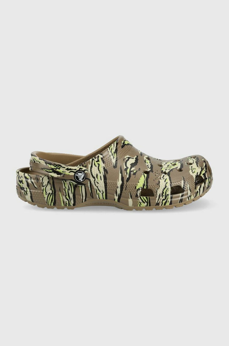 Crocs klapki Classic Printed Camo Clog męskie kolor zielony 206454