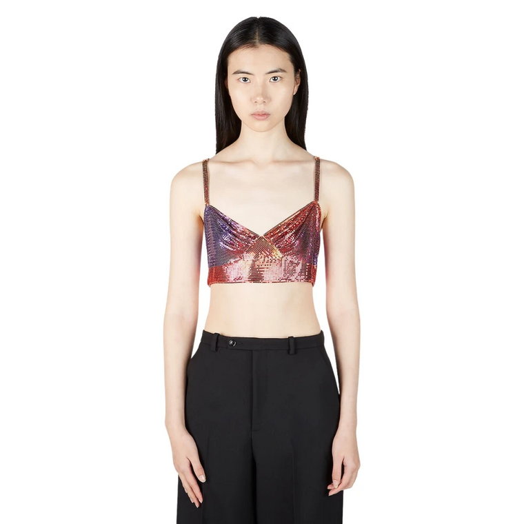 Futurystyczny Chainmail Crop Top Paco Rabanne