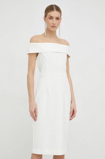 Ivy Oak sukienka kolor biały mini dopasowana