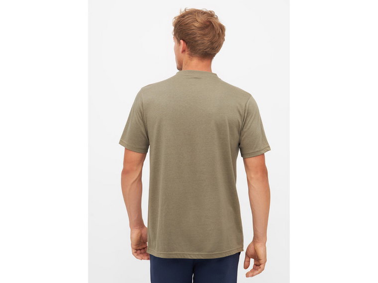 BENCH T-shirt męski, slim fit, z czystej bawełny (S (44/46), Khaki)