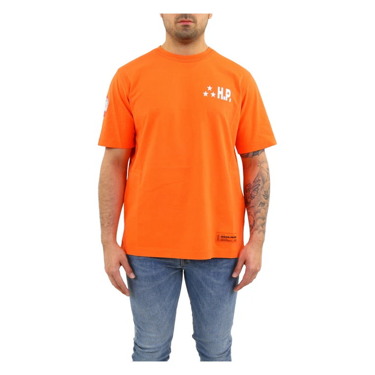 Stylowa Pomarańczowa Koszulka dla Mężczyzn Heron Preston